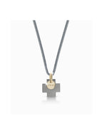 Load image into Gallery viewer, Pendente Croce in Titanio e medaglia in oro con logo