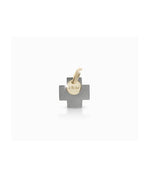 Load image into Gallery viewer, Pendente Croce in Titanio e medaglia in oro con logo