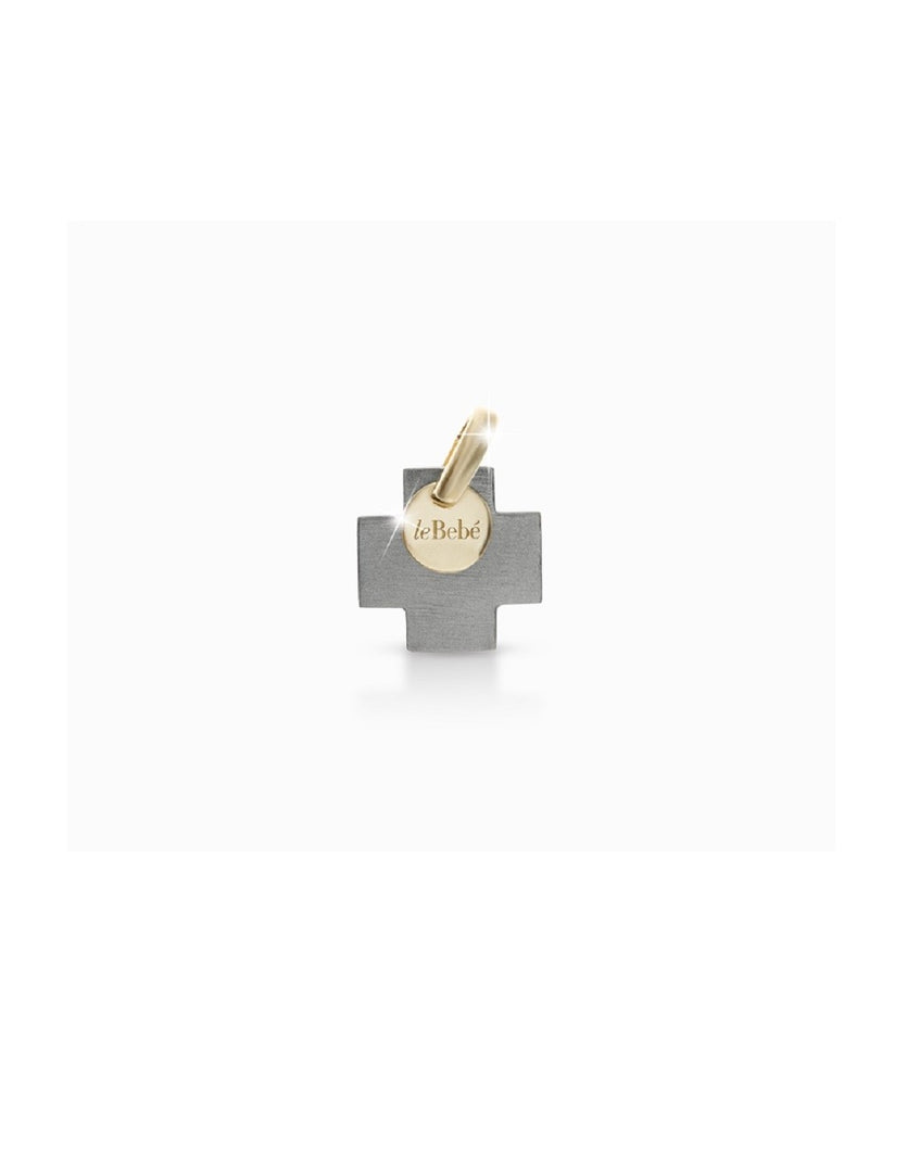 Pendente Croce in Titanio e medaglia in oro con logo