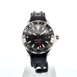 Load and play video in Gallery viewer, OMEGA Seamaster Diver GMT ref 2834.50.91 - cinturino caucciù nero - cassa acciaio - quadrante nero con datario e funzione GMT