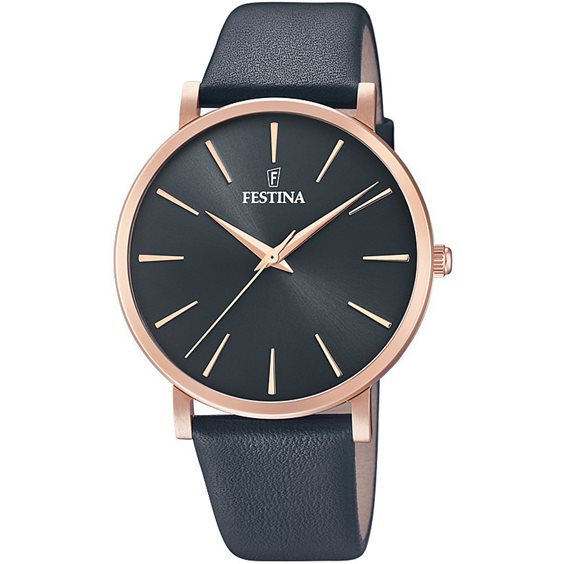 Festina Boyfriend F20373/2 - cinturino e quadrante nero - cassa oro rosa