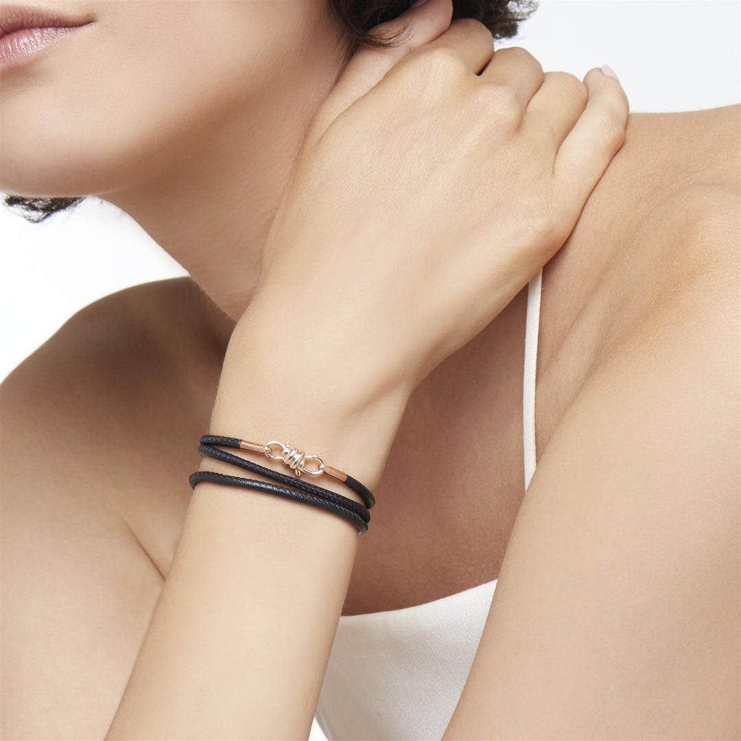 DoDo Bracciale nodo in oro rosa e cordino in pelle DBB9008-KNOT0-LEN9R