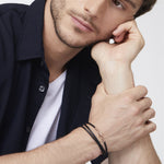 Load image into Gallery viewer, DoDo Bracciale nodo in oro rosa e cordino in pelle DBB9008-KNOT0-LEN9R