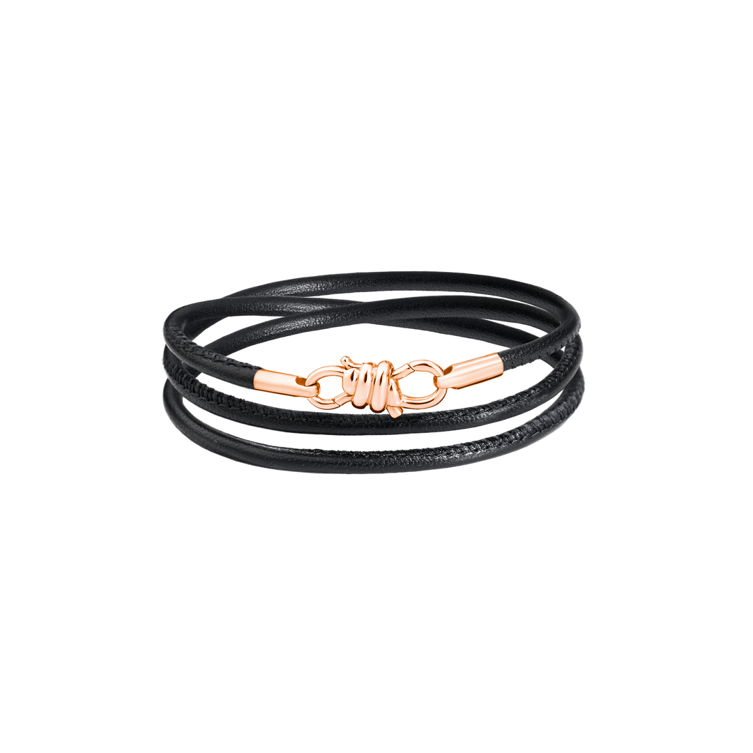 DoDo Bracciale nodo in oro rosa e cordino in pelle DBB9008-KNOT0-LEN9R