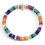 Load image into Gallery viewer, Bracciale Rondelle Argento e Plastica Ricicalata Rainbow