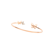 DoDo Bracciale bangle farfalla in oro rosa e diamanti DBC2003-BFLYS-DB09R