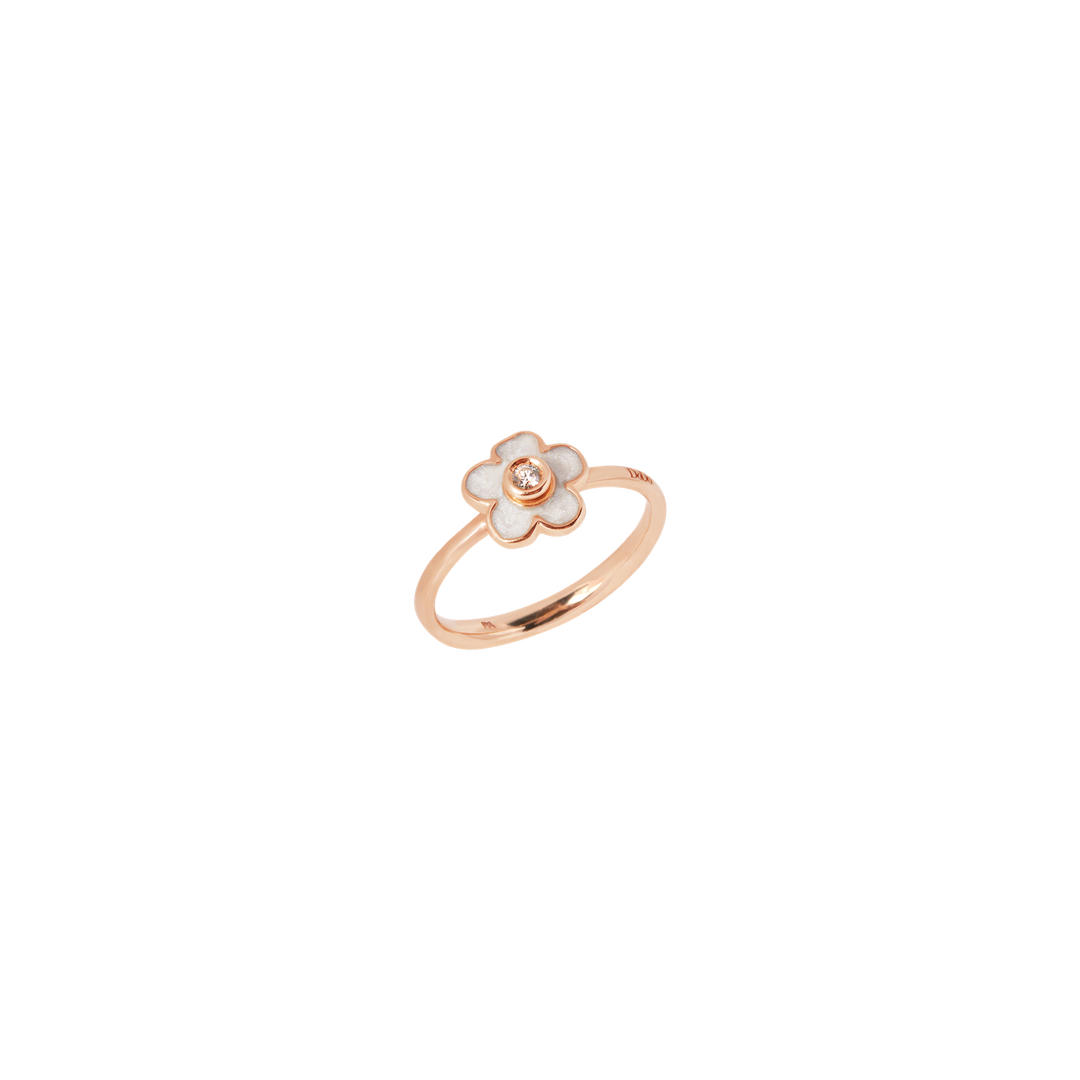 DoDo Anello fiore in oro rosa, smalto e diamante DAC3004-FLOWS-EBB9R