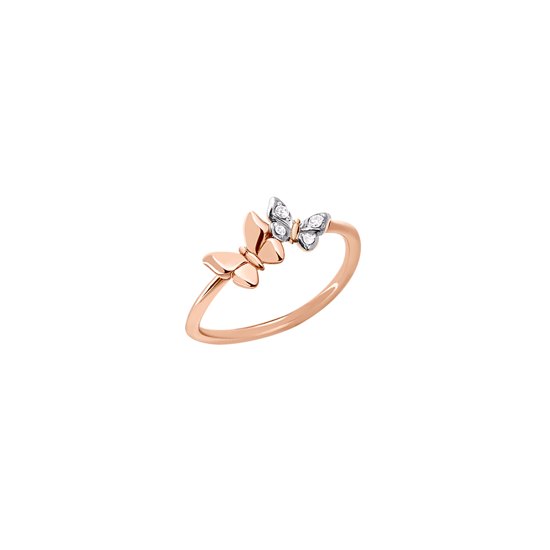 DoDo Anello farfalla oro rosa e diamanti bianchi DAC2001-BFLYS-DB09R
