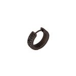 Load image into Gallery viewer, MANO|J Mono orecchino uomo a cerchietto 2 file in titanio e diamanti black MINORTB2F