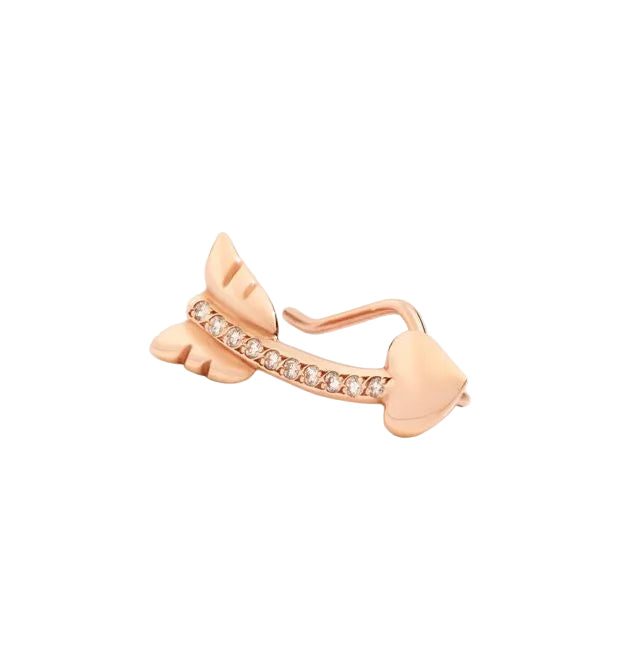 DoDo Orecchino crawler freccia in oro rosa e diamanti DHB8002-ARROW-DB09R