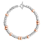 Load image into Gallery viewer, DoDo Bracciale rondelle in argento e oro rosa DBC4001-RONDE-00RAG