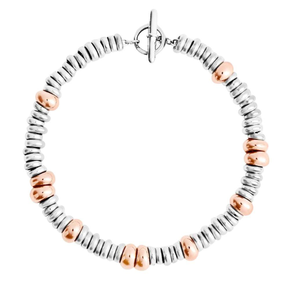 DoDo Bracciale rondelle in argento e oro rosa DBC4001-RONDE-00RAG