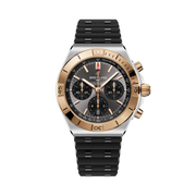 Breitling Chronomat B01 Chronograph 42 UB0158101B1S1 - cassa acciaio/oro rosa - cinturino caucciù nero - quadrante grigio con cronografo e datario 