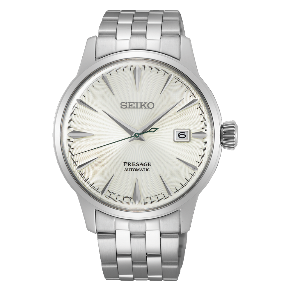 Seiko Presage Cocktail SRPG23J1 - bracciale e cassa acciaio - quadrante sunray avorio