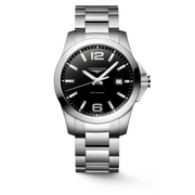 Longines Conquest  L3.759.4.58.6 - cassa e bracciale acciaio - quadrante nero con datario