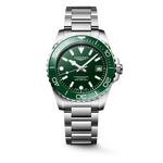 Load image into Gallery viewer, Longines Hydroconquest 39mm L3.779.4.06.6 - bracciale e cassa acciaio - quadrante verde smeraldo con datario - ghiera ceramica verde smeraldo 