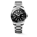 Load image into Gallery viewer, Longines Hydroconquest 39mm L3.779.4.56.6 - bracciale e cassa acciaio - quadrante nero laccato lucido con datario - ghiera nera