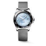 Load image into Gallery viewer, Longines Hydroconquest 39mm L3.779.4.99.6 - bracciale e cassa acciaio - quadrante azzurro ghiaccio con datario - ghiera ceramica nera