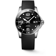 Longines Hydroconquest 41mm L3.781.4.56.9 - cassa acciaio - cinturino nero in caucciù - quadrante nero con datario