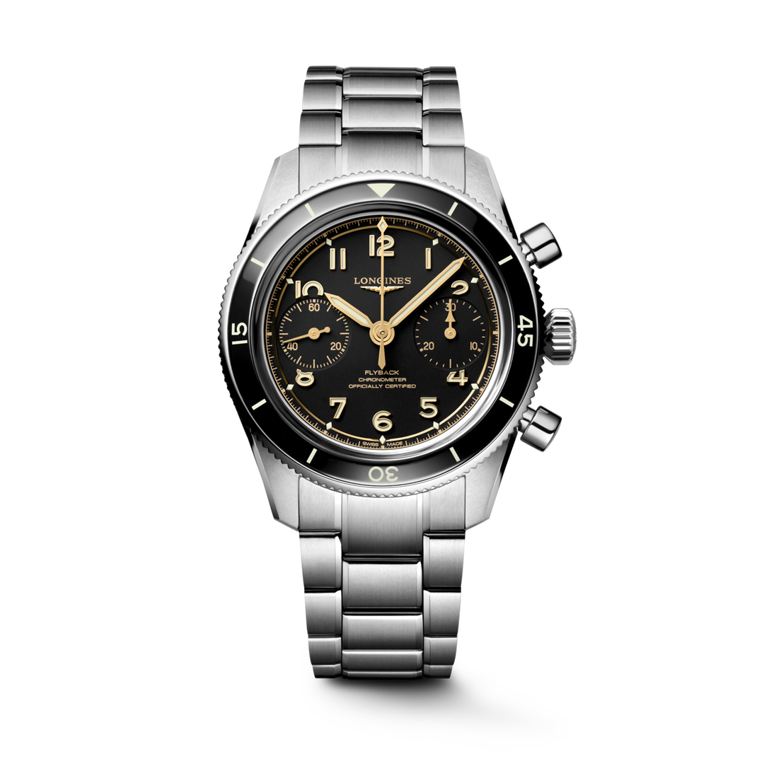Longines Spirit Pilot Flyback L3.721.4.53.6 - bracciale e cassa acciaio - quadrante nero con funzione flyback